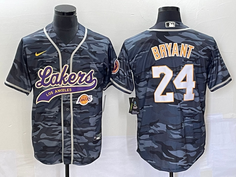 Men Los Angeles Lakers 24 Bryant camo 2023 NBA Jersey style 1